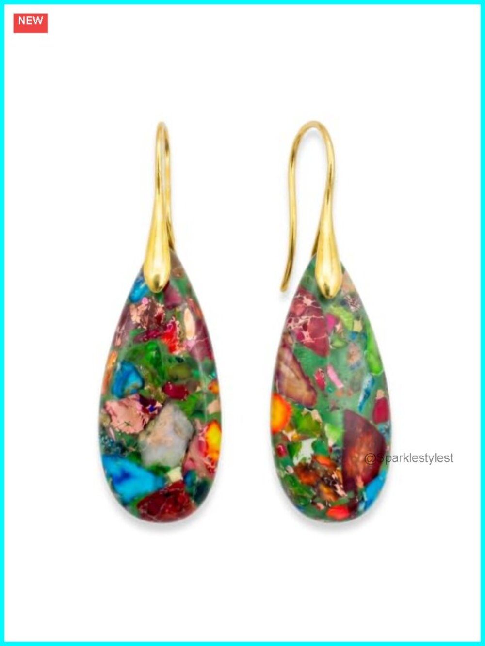 Boho Natural Stone Dangle Earrings Handmade Gemstone